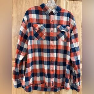 Catchin’ Deers Plaid Flannel Button-Up Shirt Lumberjack Outdoors Cotton